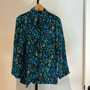 Ganni Blue Floral top XL